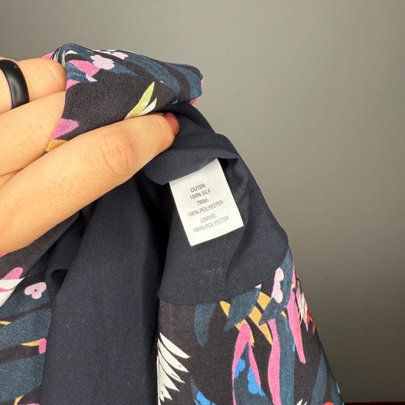 SALONI Lexi Floral Silk Asymmetrical Dress Vibrant Multicolored Size 4 - Picture 8 of 10